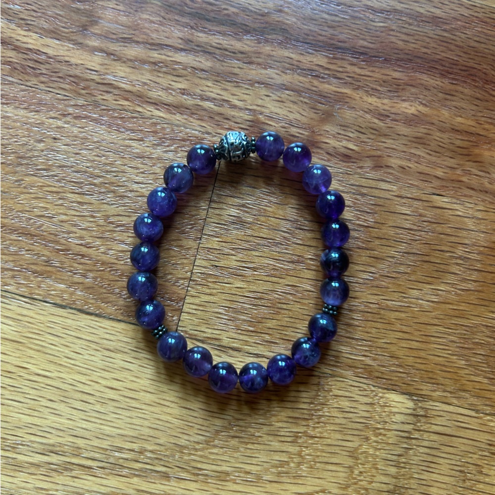 Salt Spring Mala meditation Purple Beaded Bracelet